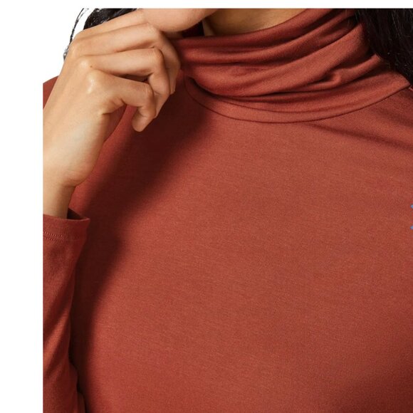 H&M Rose Gold Copper Silky Soft Basic Minimalist Style Turtleneck Size XS - Picture 3 of 9